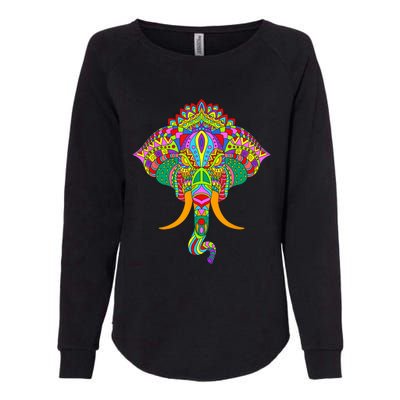 Ganesh Elephant Colorful Ganesha God Face Hindu Art Womens California Wash Sweatshirt