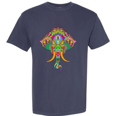 Ganesh Elephant Colorful Ganesha God Face Hindu Art Garment-Dyed Heavyweight T-Shirt