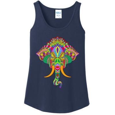 Ganesh Elephant Colorful Ganesha God Face Hindu Art Ladies Essential Tank