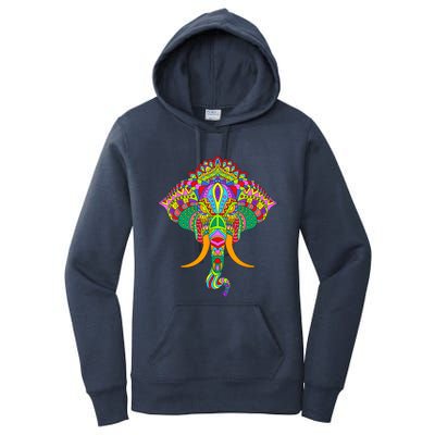 Ganesh Elephant Colorful Ganesha God Face Hindu Art Women's Pullover Hoodie