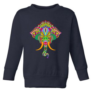 Ganesh Elephant Colorful Ganesha God Face Hindu Art Toddler Sweatshirt