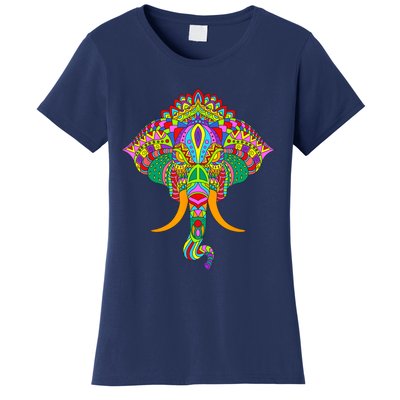 Ganesh Elephant Colorful Ganesha God Face Hindu Art Women's T-Shirt