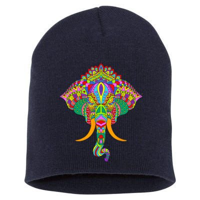 Ganesh Elephant Colorful Ganesha God Face Hindu Art Short Acrylic Beanie