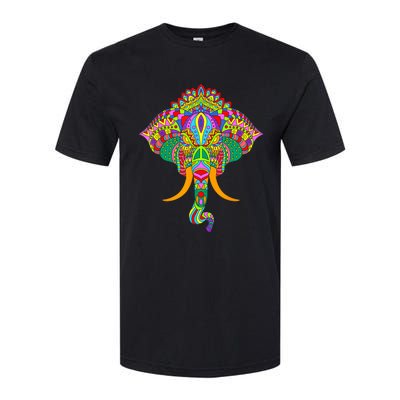 Ganesh Elephant Colorful Ganesha God Face Hindu Art Softstyle® CVC T-Shirt