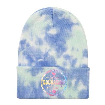 Gifted Education Crew Appreciation Week Back To School Cool Gift Tie Dye 12in Knit Beanie