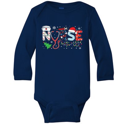 Groovy Er Cna Nurse Winter For Funny Women Christmas Nurse Baby Long Sleeve Bodysuit