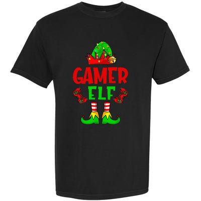 Gamer Elf Christmas Matching Family Group Video Games Xmas Garment-Dyed Heavyweight T-Shirt