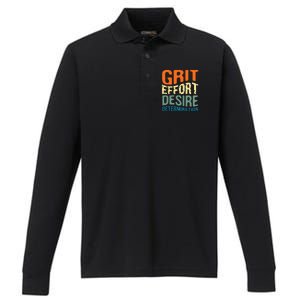 Grit Effort Desire Determination Performance Long Sleeve Polo