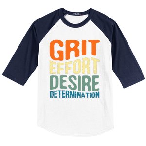 Grit Effort Desire Determination Baseball Sleeve Shirt