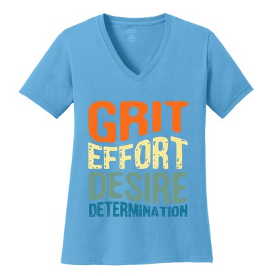 Grit Effort Desire Determination Women's V-Neck T-Shirt