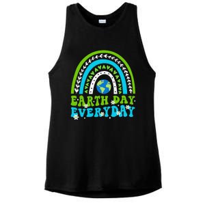 Groovy Earth Day Save Our Home Go Planet Rainbow Ladies PosiCharge Tri-Blend Wicking Tank