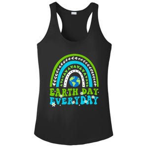 Groovy Earth Day Save Our Home Go Planet Rainbow Ladies PosiCharge Competitor Racerback Tank