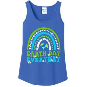 Groovy Earth Day Save Our Home Go Planet Rainbow Ladies Essential Tank