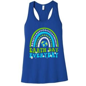 Groovy Earth Day Save Our Home Go Planet Rainbow Women's Racerback Tank