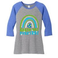 Groovy Earth Day Save Our Home Go Planet Rainbow Women's Tri-Blend 3/4-Sleeve Raglan Shirt