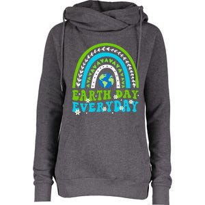 Groovy Earth Day Save Our Home Go Planet Rainbow Womens Funnel Neck Pullover Hood