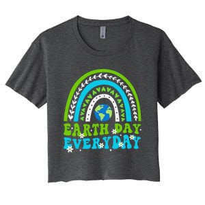 Groovy Earth Day Save Our Home Go Planet Rainbow Women's Crop Top Tee