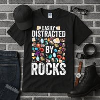 Geology Easily Distracted By Rocks For Geologist Tall T-Shirt