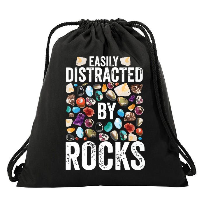 Geology Easily Distracted By Rocks For Geologist Drawstring Bag