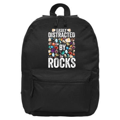 Geology Easily Distracted By Rocks For Geologist 16 in Basic Backpack
