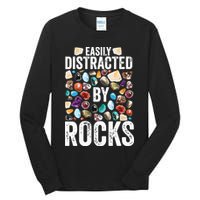 Geology Easily Distracted By Rocks For Geologist Tall Long Sleeve T-Shirt