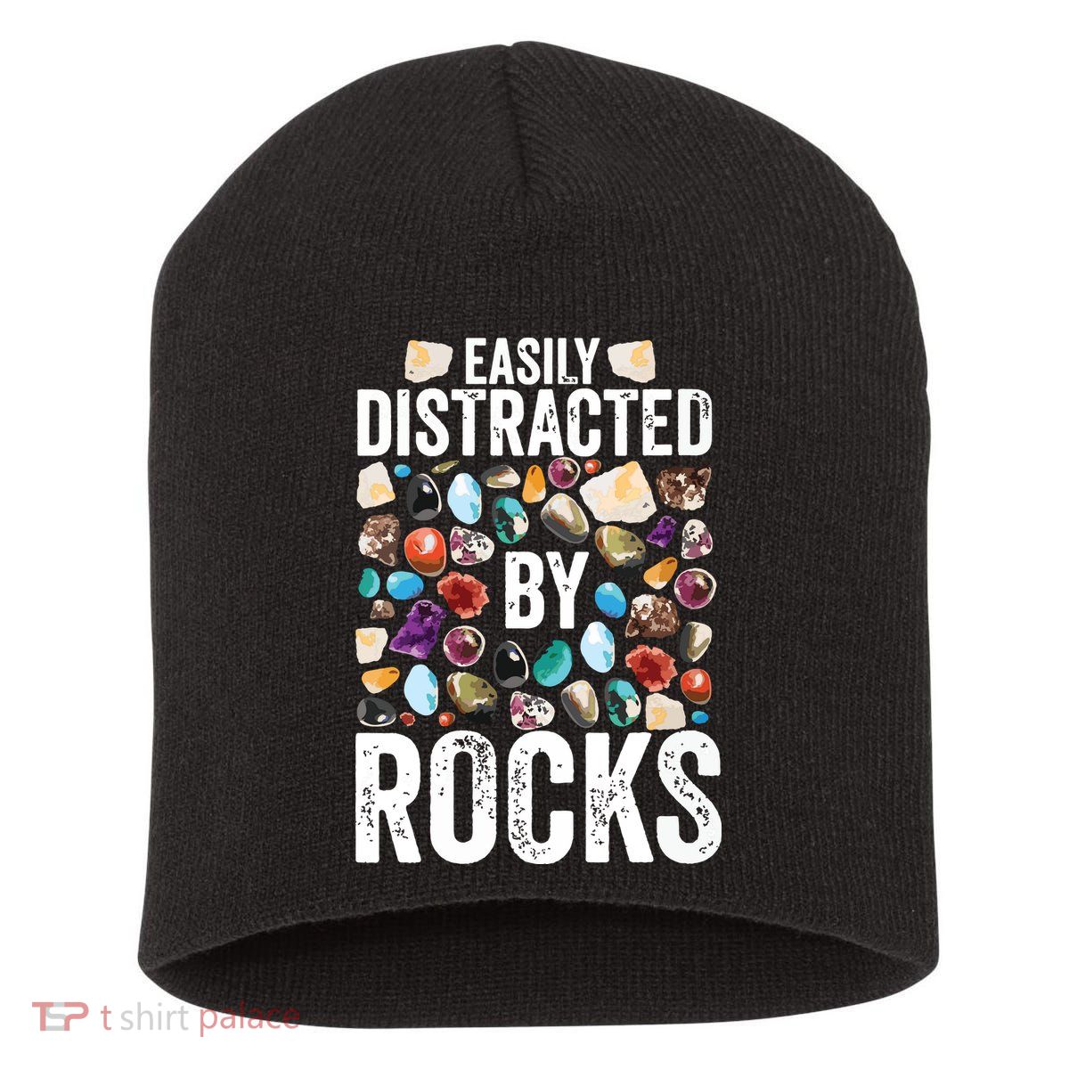 Geology Easily Distracted By Rocks For Geologist Short Acrylic Beanie