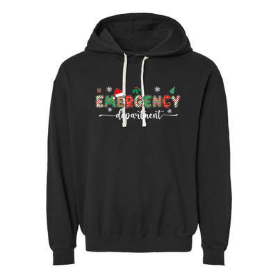 Groovy Emergency Department Christmas Santa Er Crew Nurse Garment-Dyed Fleece Hoodie