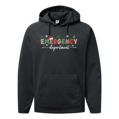 Groovy Emergency Department Christmas Santa Er Crew Nurse Performance Fleece Hoodie