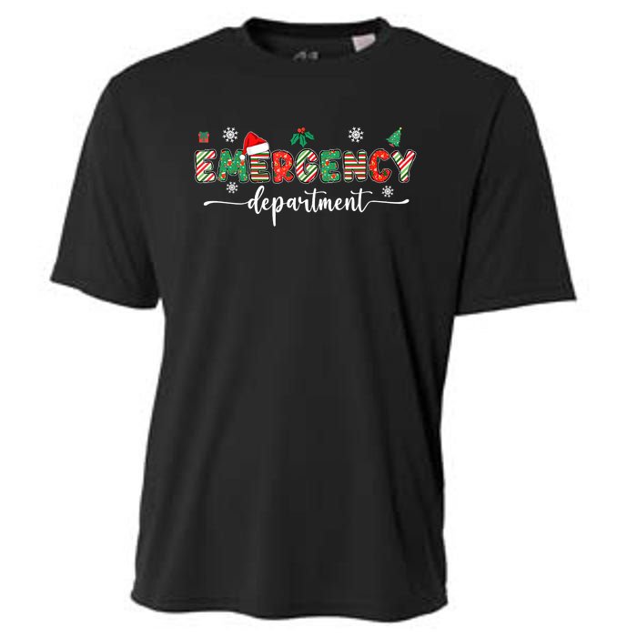 Groovy Emergency Department Christmas Santa Er Crew Nurse Cooling Performance Crew T-Shirt