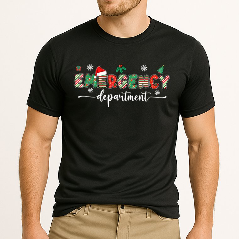 Groovy Emergency Department Christmas Santa Er Crew Nurse Cooling Performance Crew T-Shirt