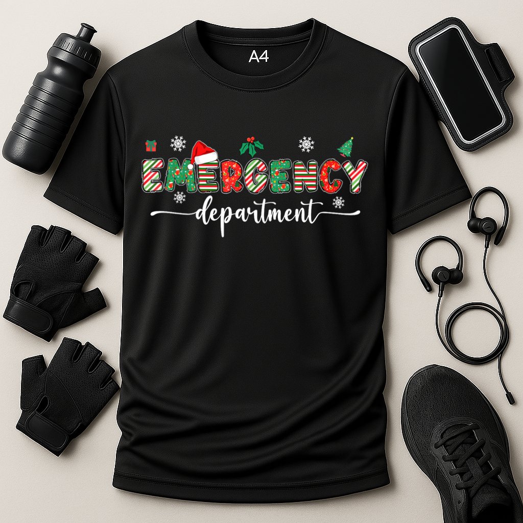 Groovy Emergency Department Christmas Santa Er Crew Nurse Cooling Performance Crew T-Shirt