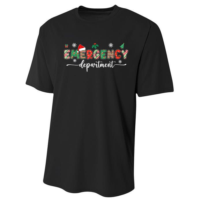 Groovy Emergency Department Christmas Santa Er Crew Nurse Performance Sprint T-Shirt