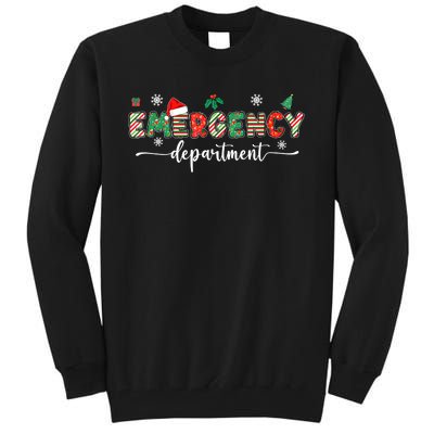 Groovy Emergency Department Christmas Santa Er Crew Nurse Tall Sweatshirt