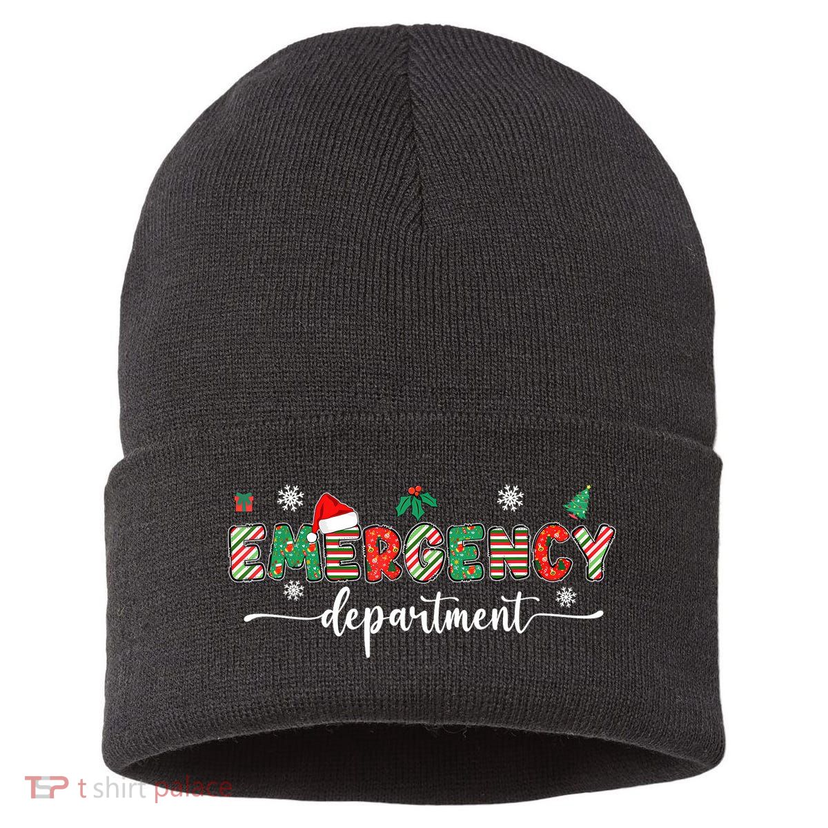Groovy Emergency Department Christmas Santa Er Crew Nurse Sustainable Knit Beanie