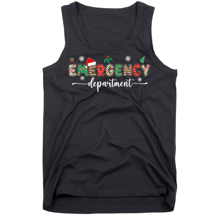 Groovy Emergency Department Christmas Santa Er Crew Nurse Tank Top