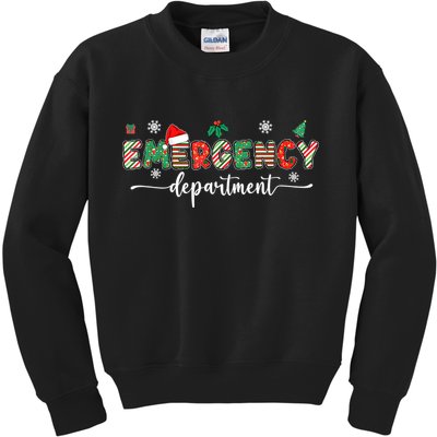 Groovy Emergency Department Christmas Santa Er Crew Nurse Kids Sweatshirt
