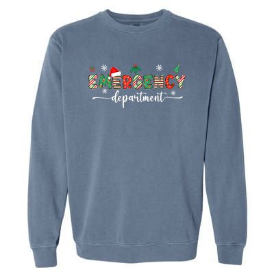 Groovy Emergency Department Christmas Santa Er Crew Nurse Garment-Dyed Sweatshirt