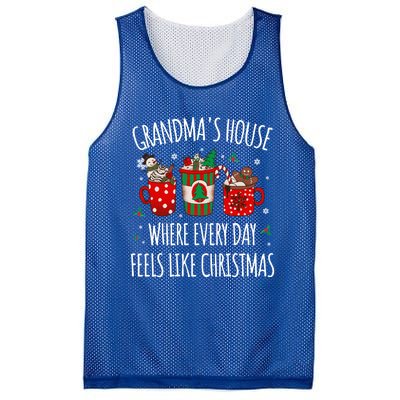 Grandma Every Day Like Christmas Grandparents Cookies Santa Gift Mesh Reversible Basketball Jersey Tank