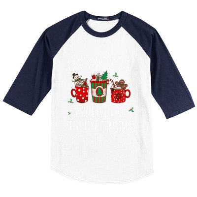 Grandma Every Day Like Christmas Grandparents Cookies Santa Gift Baseball Sleeve Shirt