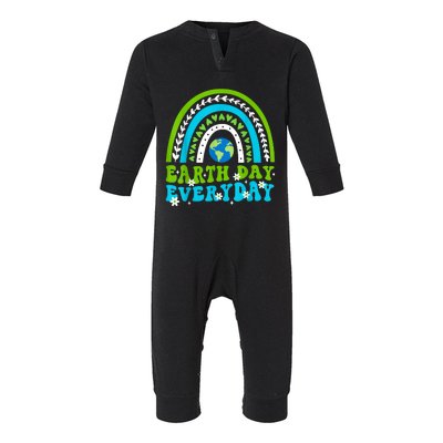 Groovy Earth Day Save Our Home Go Planet Rainbow Earth Infant Fleece One Piece