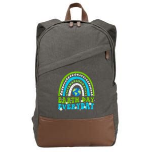 Groovy Earth Day Save Our Home Go Planet Rainbow Earth Cotton Canvas Backpack