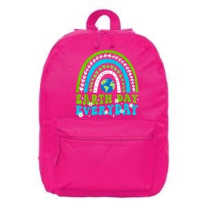 Groovy Earth Day Save Our Home Go Planet Rainbow Earth 16 in Basic Backpack