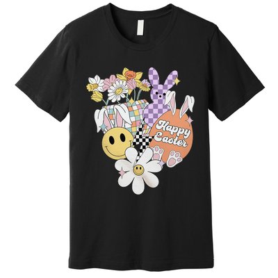 Groovy Easter Day Bunny Vibe Matching Funny Gift Premium T-Shirt