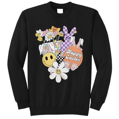 Groovy Easter Day Bunny Vibe Matching Funny Gift Tall Sweatshirt