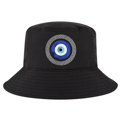 Greek Evil Eye Mati Design Greek Key Print Cool Comfort Performance Bucket Hat