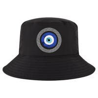 Greek Evil Eye Mati Design Greek Key Print Cool Comfort Performance Bucket Hat