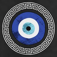 Greek Evil Eye Mati Design Greek Key Print Cool Comfort Performance Bucket Hat