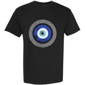 Greek Evil Eye Mati Design Greek Key Print Garment-Dyed Heavyweight T-Shirt