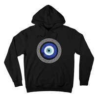 Greek Evil Eye Mati Design Greek Key Print Hoodie