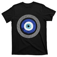 Greek Evil Eye Mati Design Greek Key Print T-Shirt